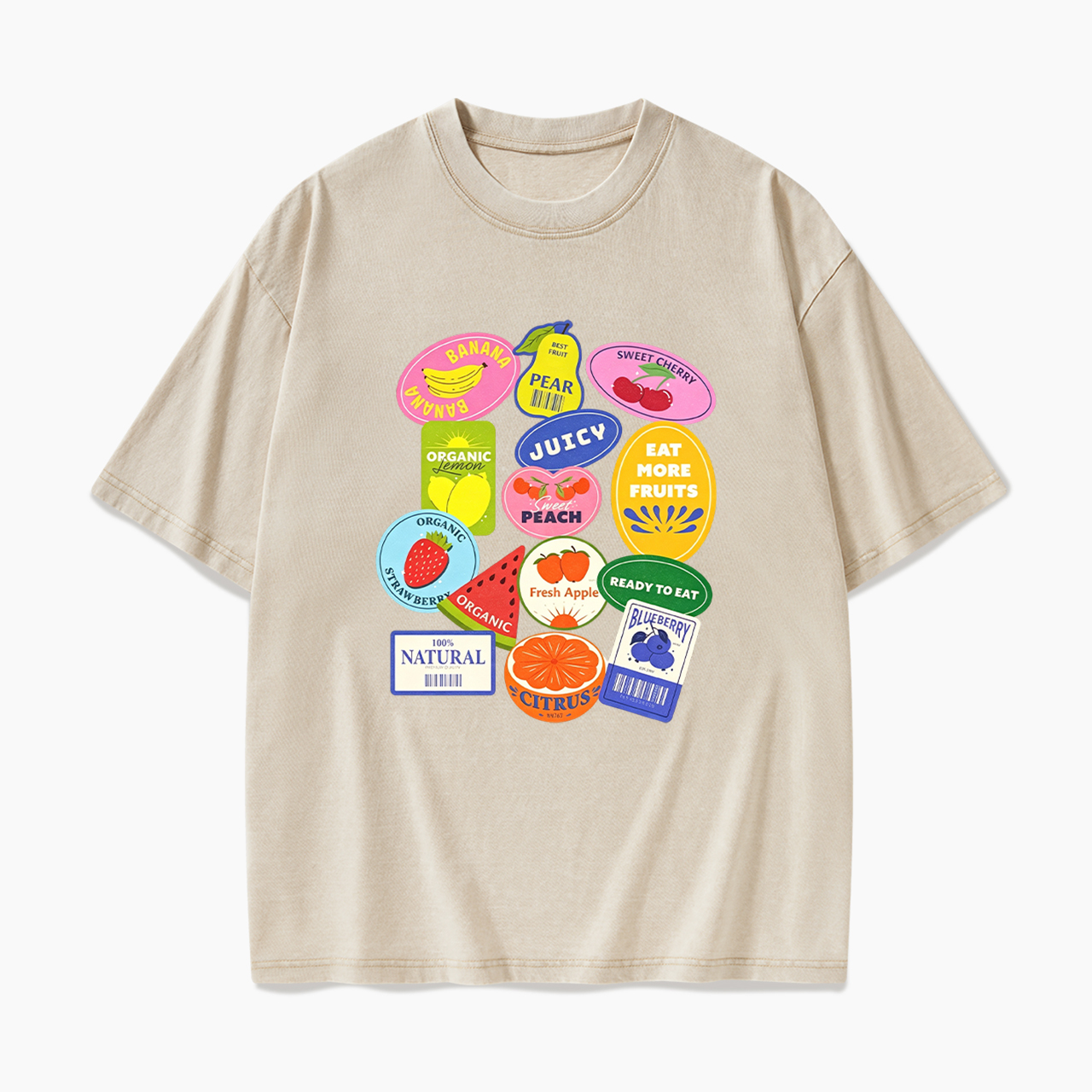 Fruit Stickers Washed Tees