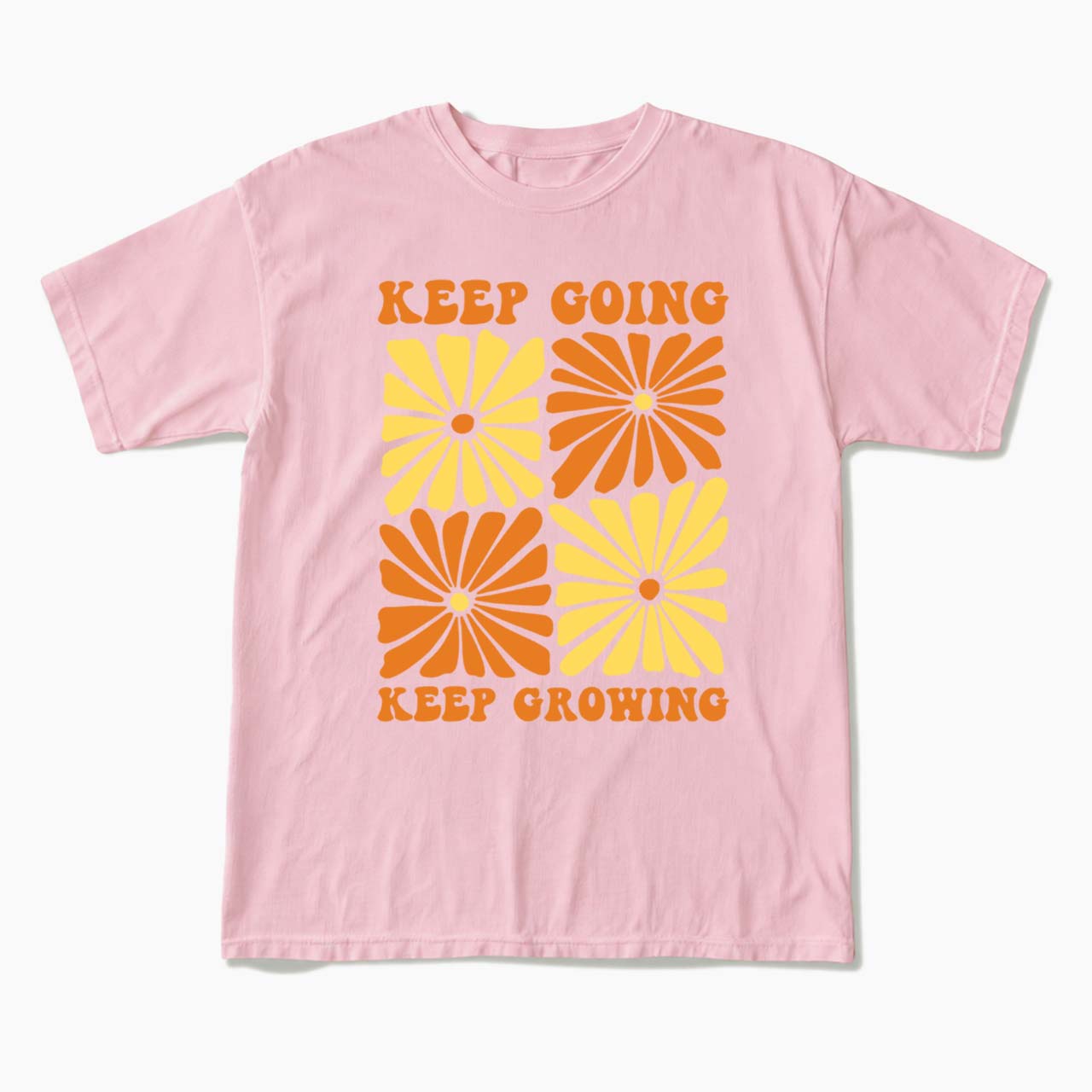 Retro Floral Keep Going Keep Growing T Shirts