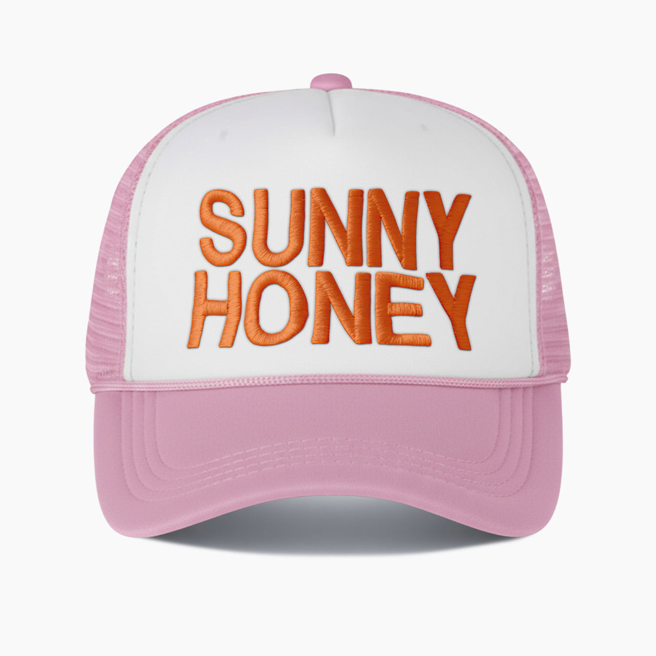 Embroidered Sunny Honey Colorblock Trucker Hat