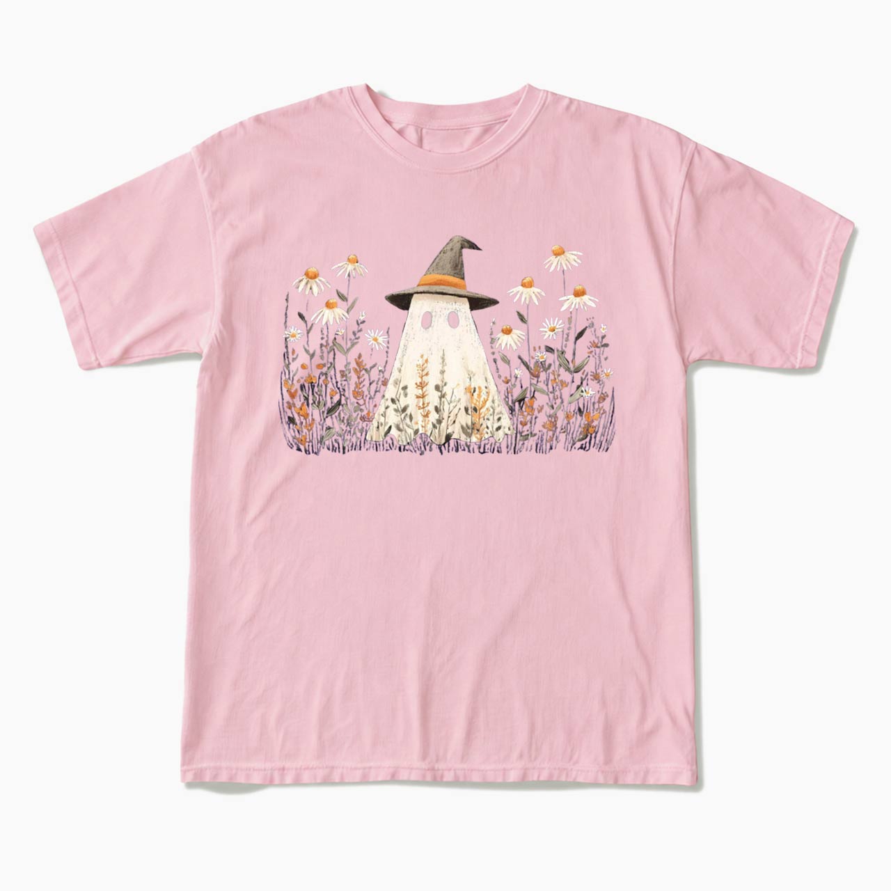 Floral Ghost Halloween T Shirts