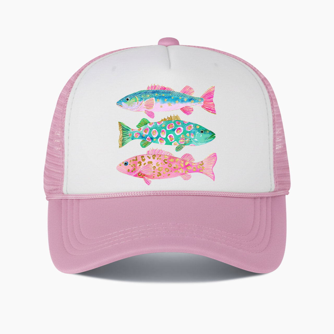 Colorful Fish Colorblock Trucker Hat