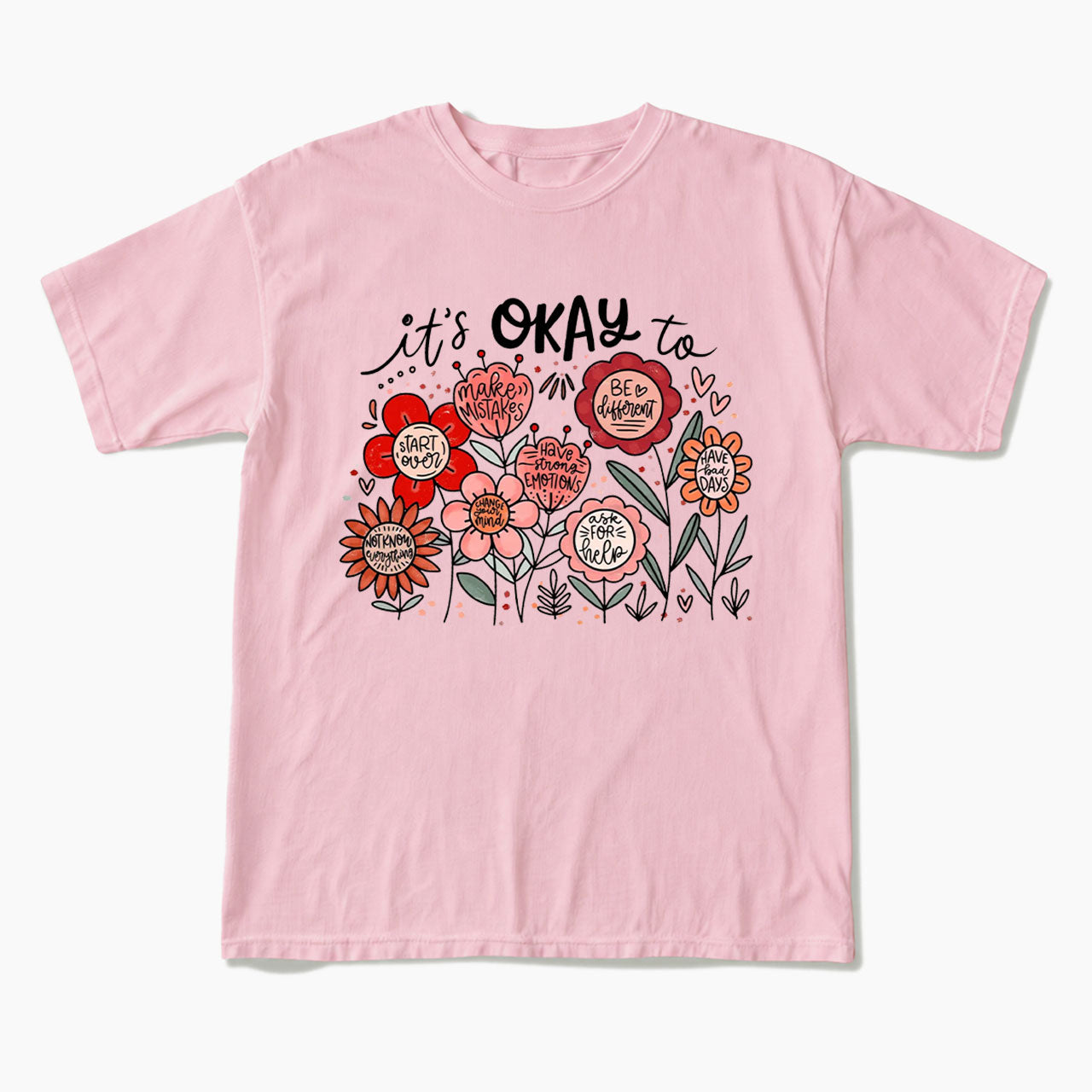 It's Okay to Boho Floral T Shirts