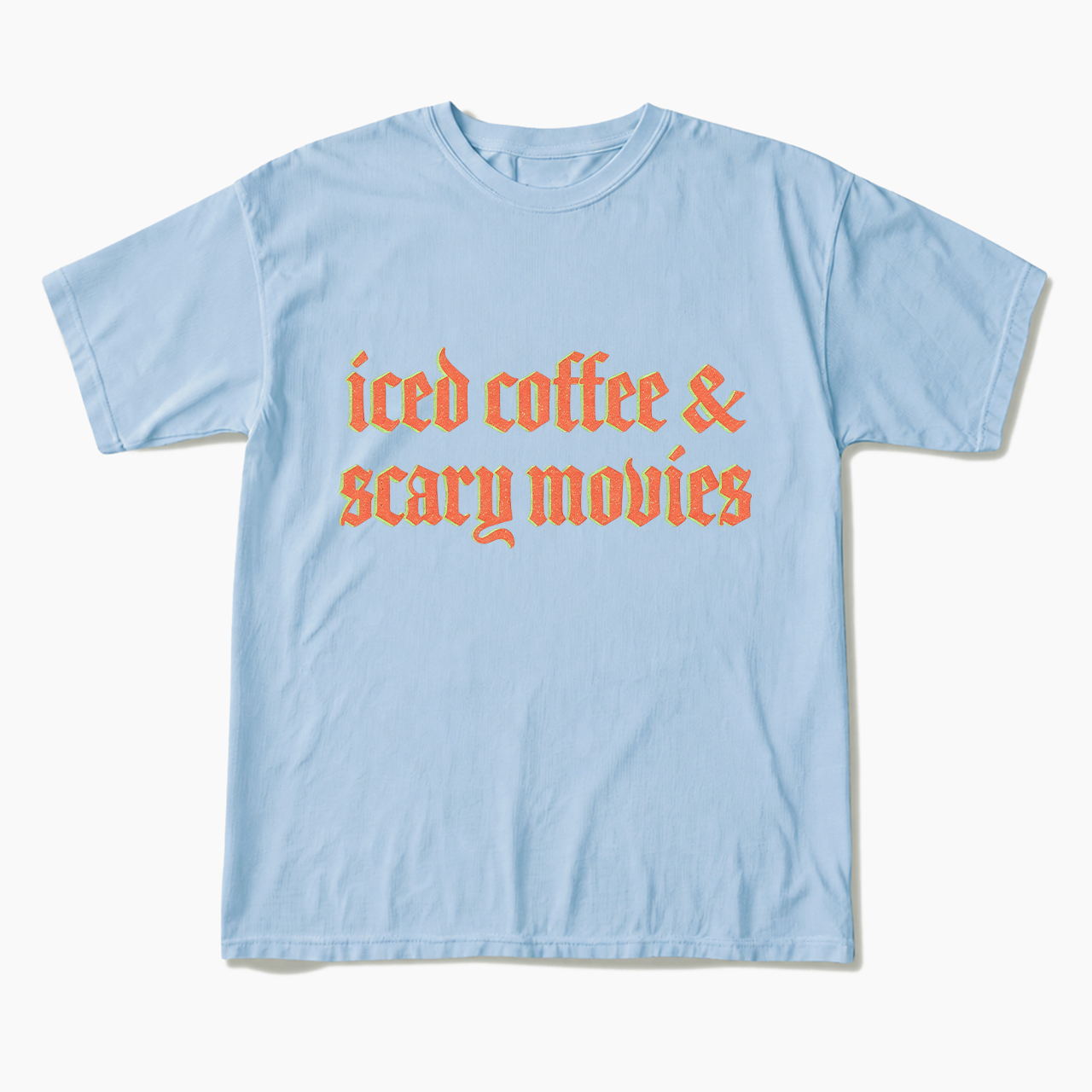 Iced Coffee and Scary Movies Halloween T Shirts