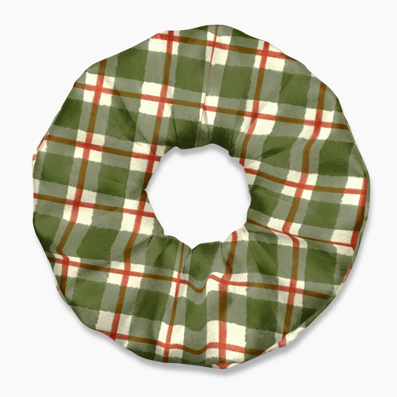 Green Red Tartan Plaid Hair Scrunchie Jellypine