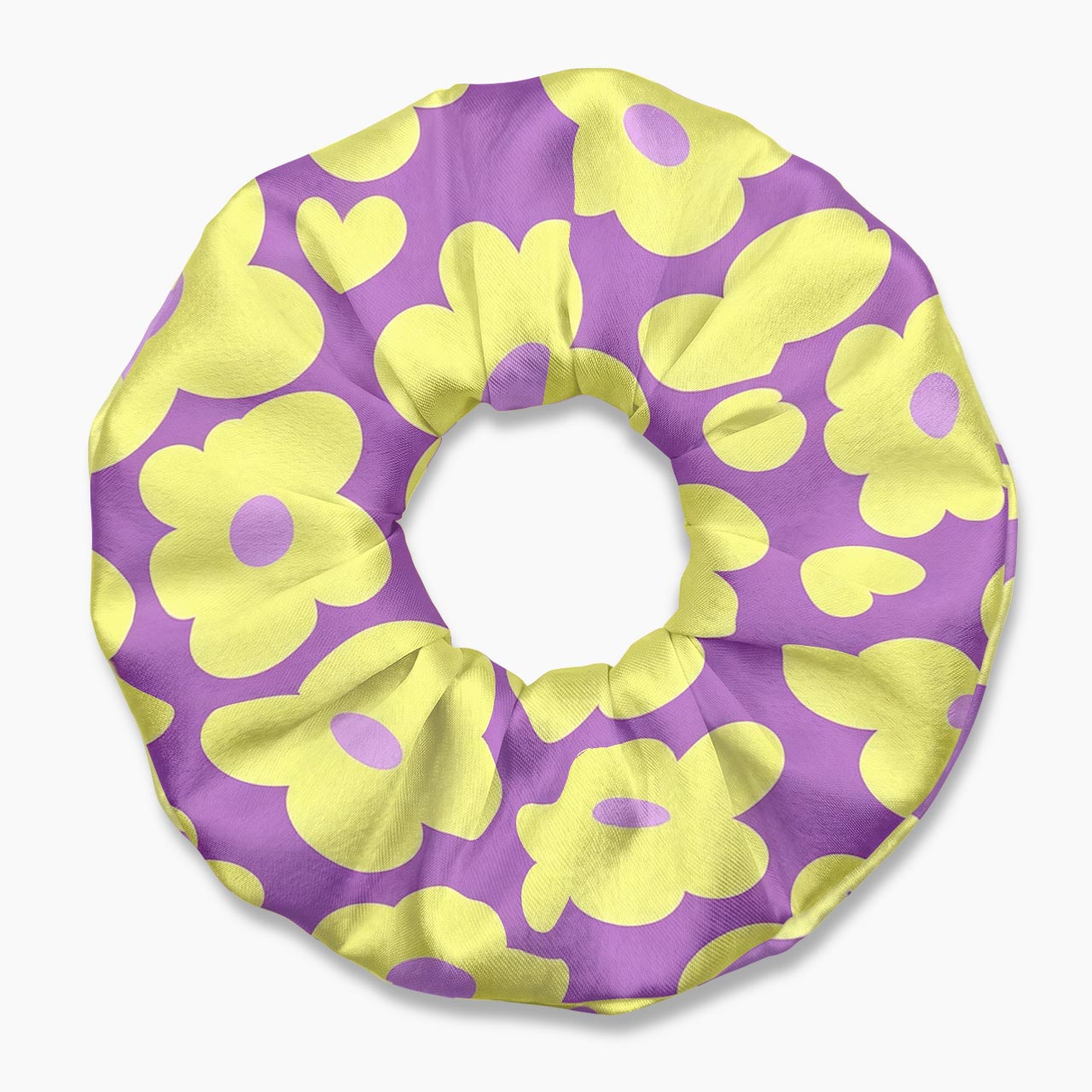 Purple Yellow Flora Hair Scrunchie Jellypine