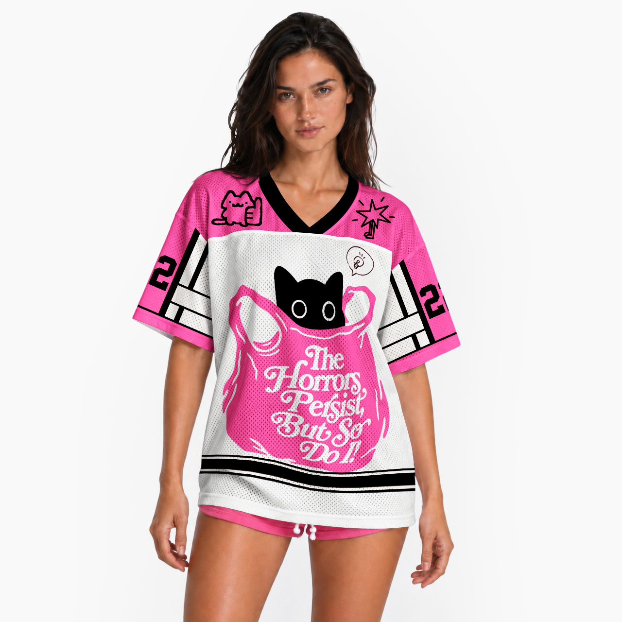 Personalized The Horrors Persist But So Do I Mesh Jersey