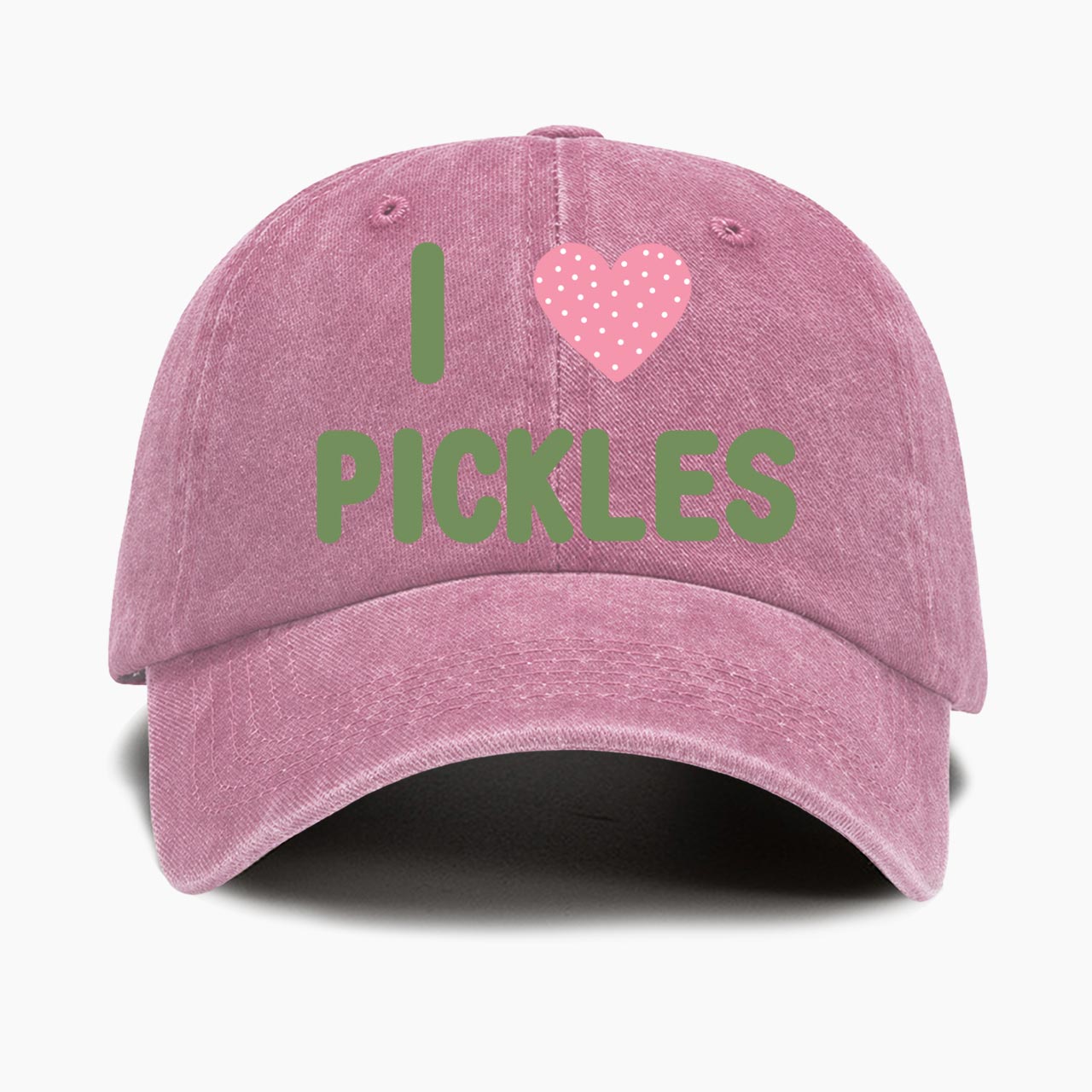 I Love Pickles Washed Baseball Cap