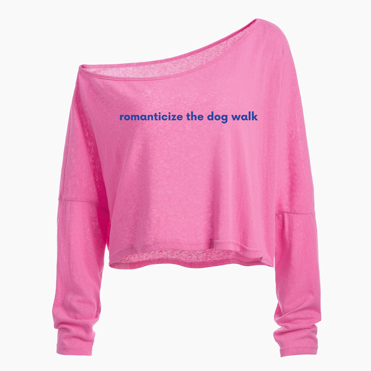 Romanticize The Dog Walk Off Shoulder Long Sleeve Crop Top