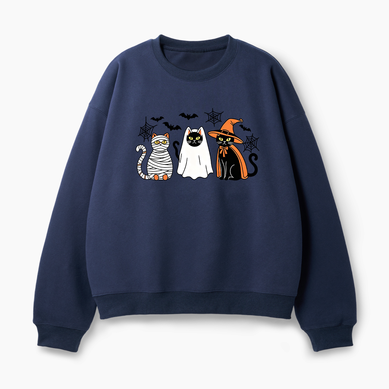 Black Cat Pumpkin Gothic Halloween Classic Sweatshirt