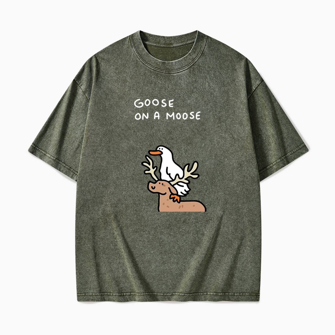 Goose On A Moose Washed Tees