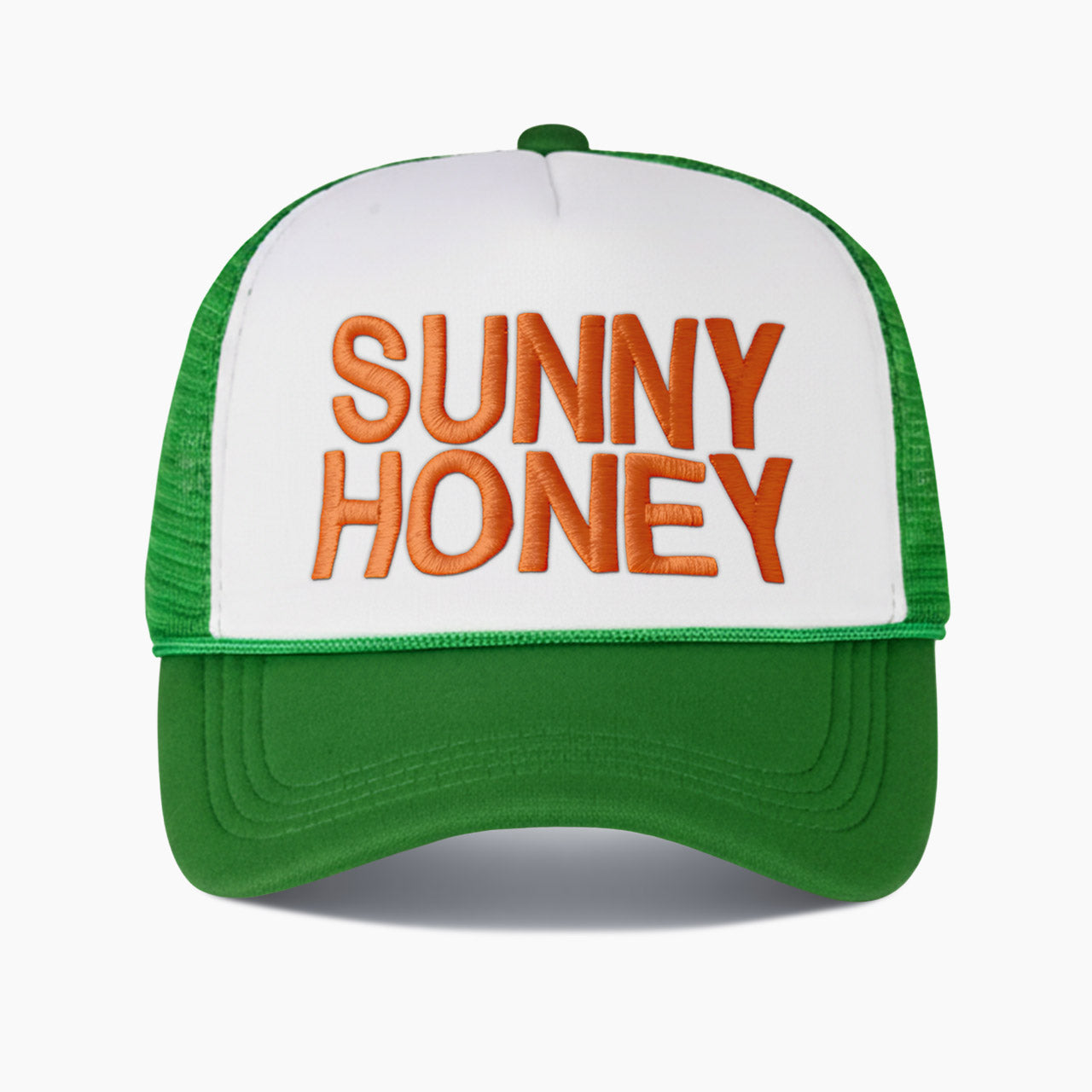 Embroidered Sunny Honey Colorblock Trucker Hat