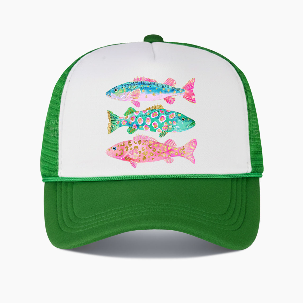 Colorful Fish Colorblock Trucker Hat