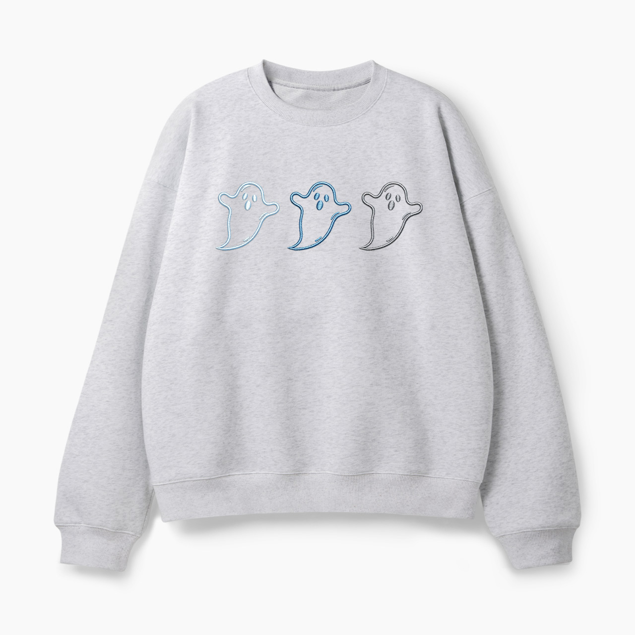 Embroidered Ghost Trio Halloween Classic Sweatshirt