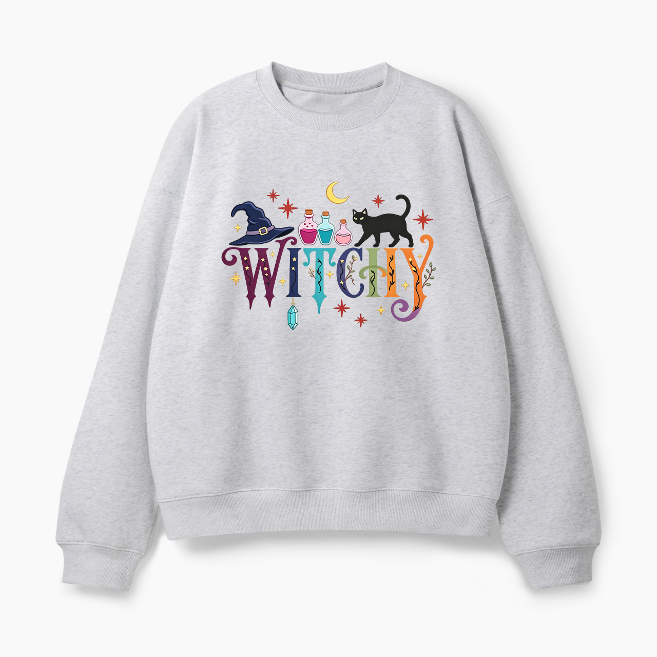 Witchy Black Cat Poison Halloween Classic Sweatshirt