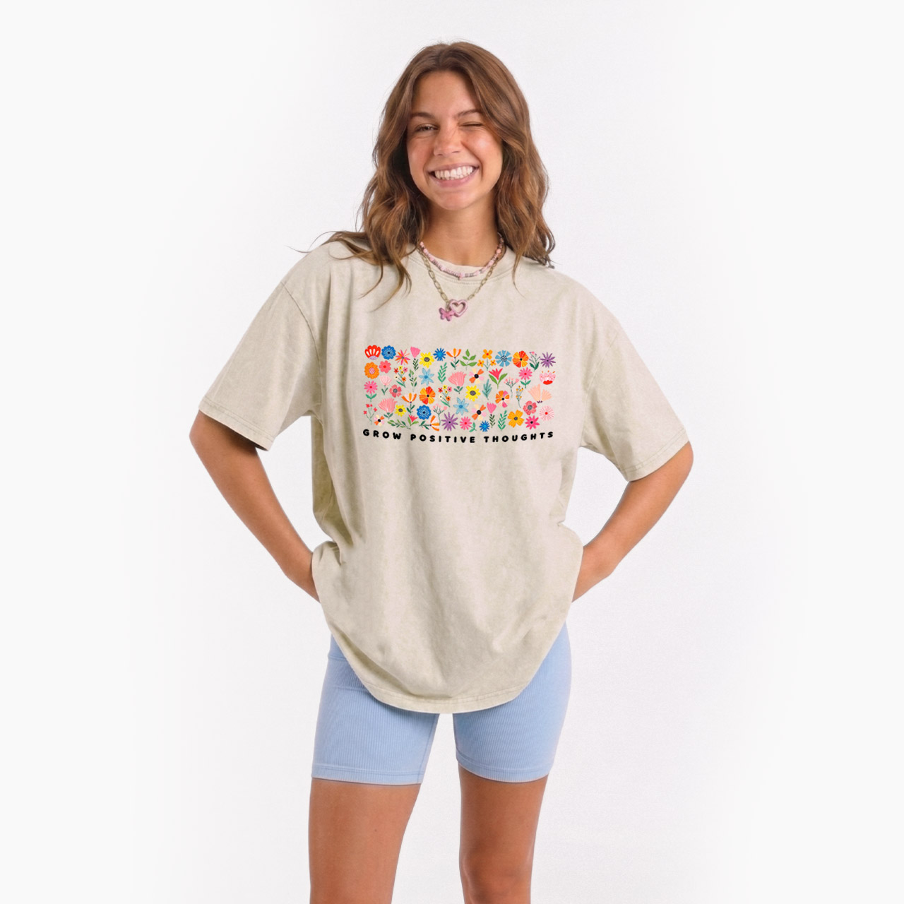 Grow Positive Thoughts Washed Tees