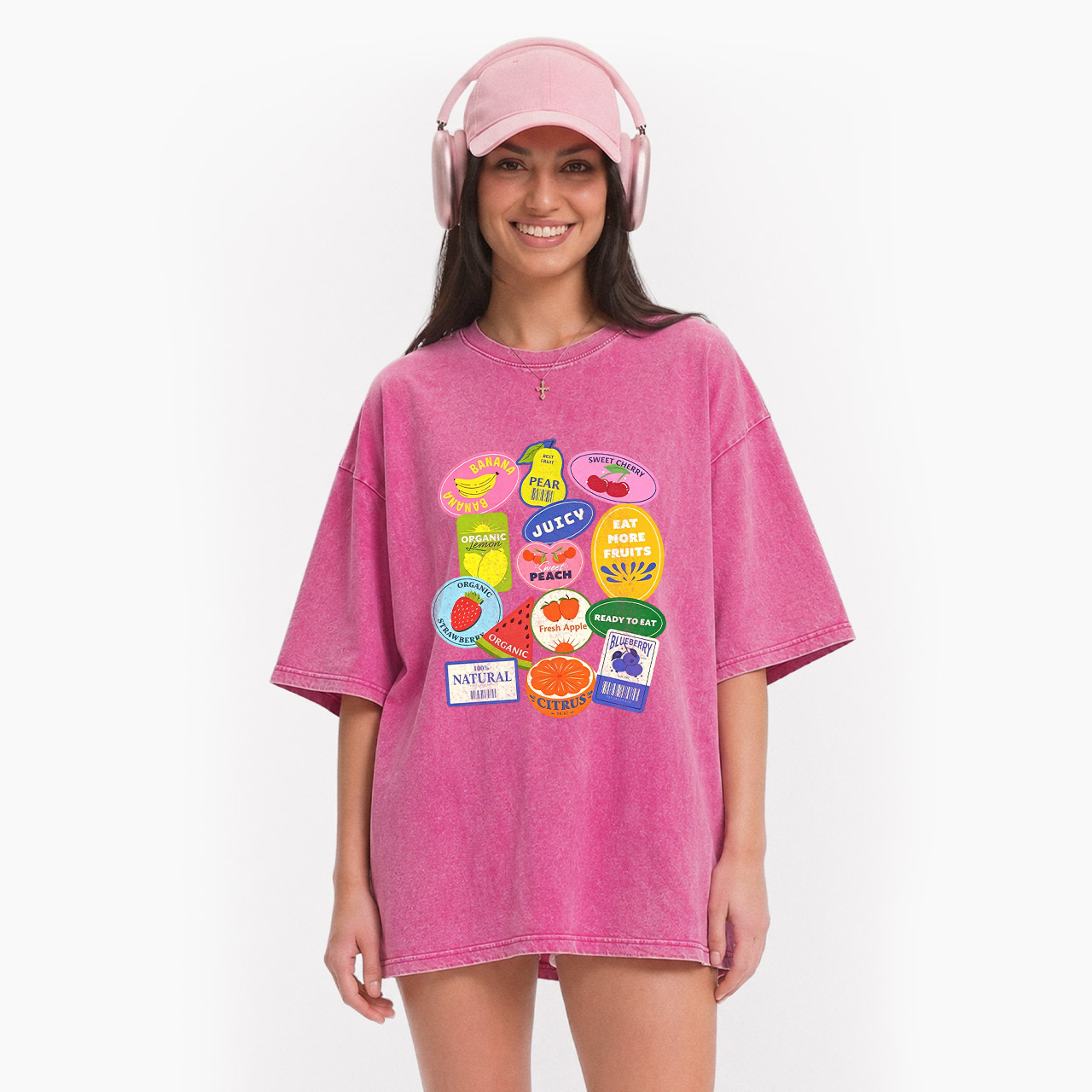 Fruit Stickers Washed Tees