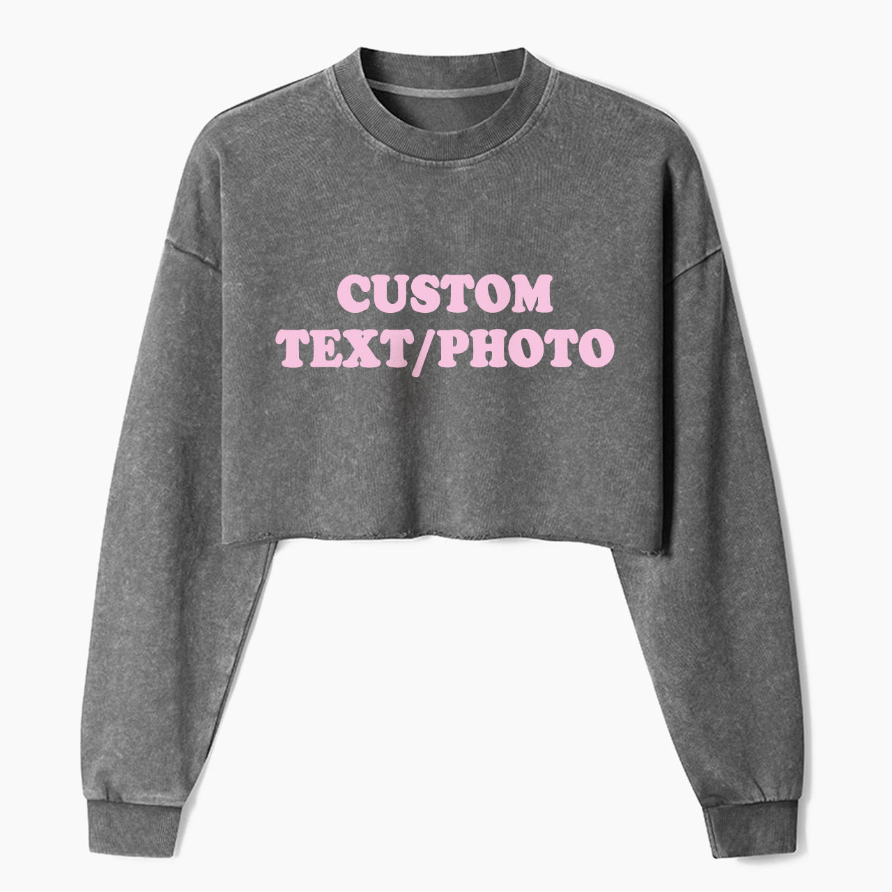 Custom Personalized Text Photo Crop Washed Sweatshirts Jellypine