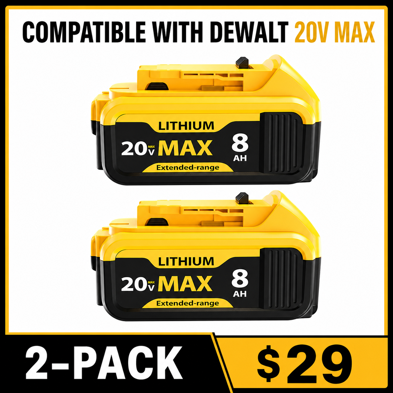 2-pack compatible replacement battery - $29