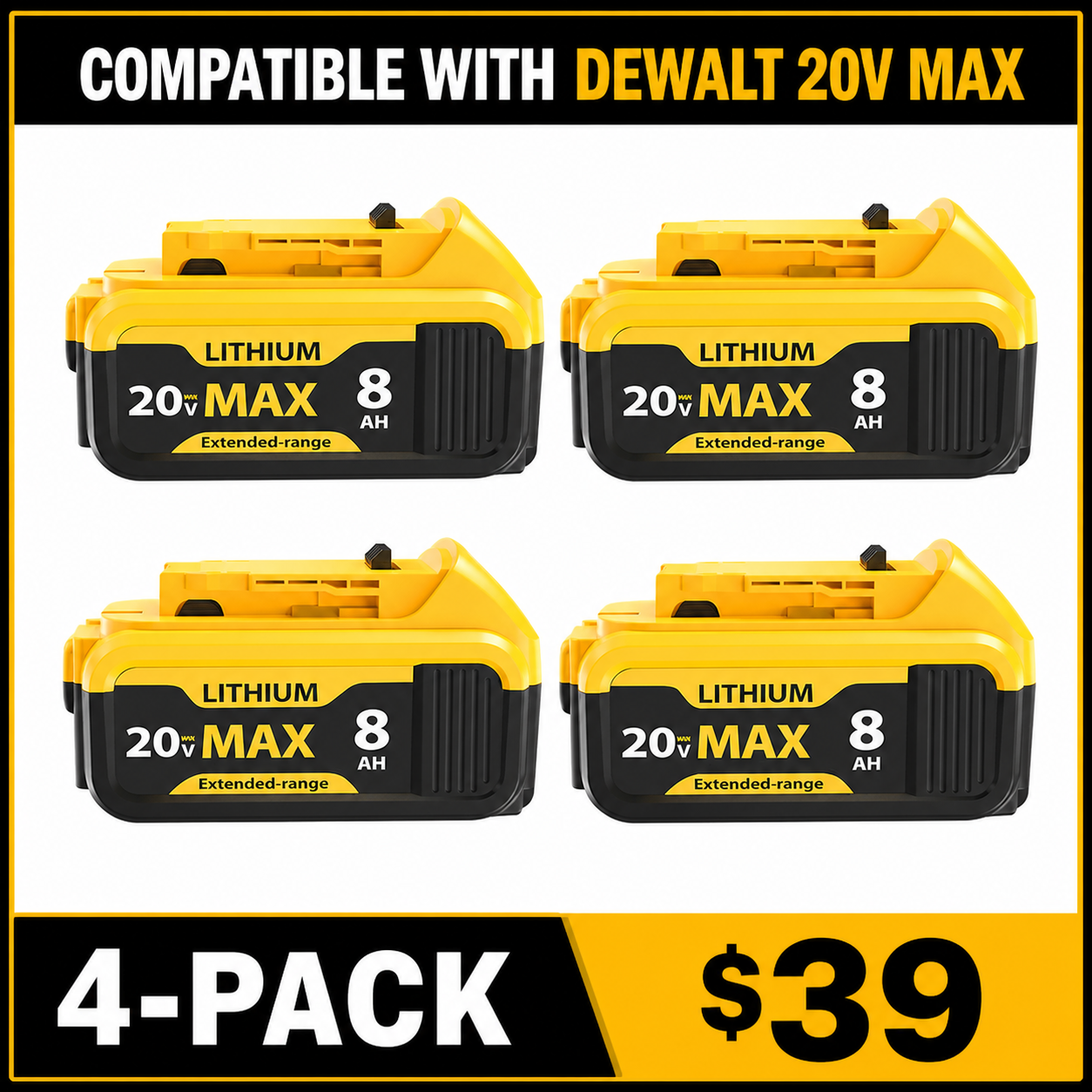 4-pack compatible replacement battery - $39