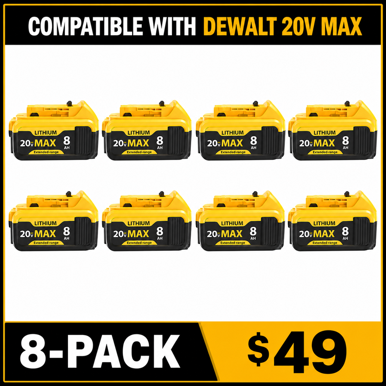 8-pack compatible replacement battery - $49