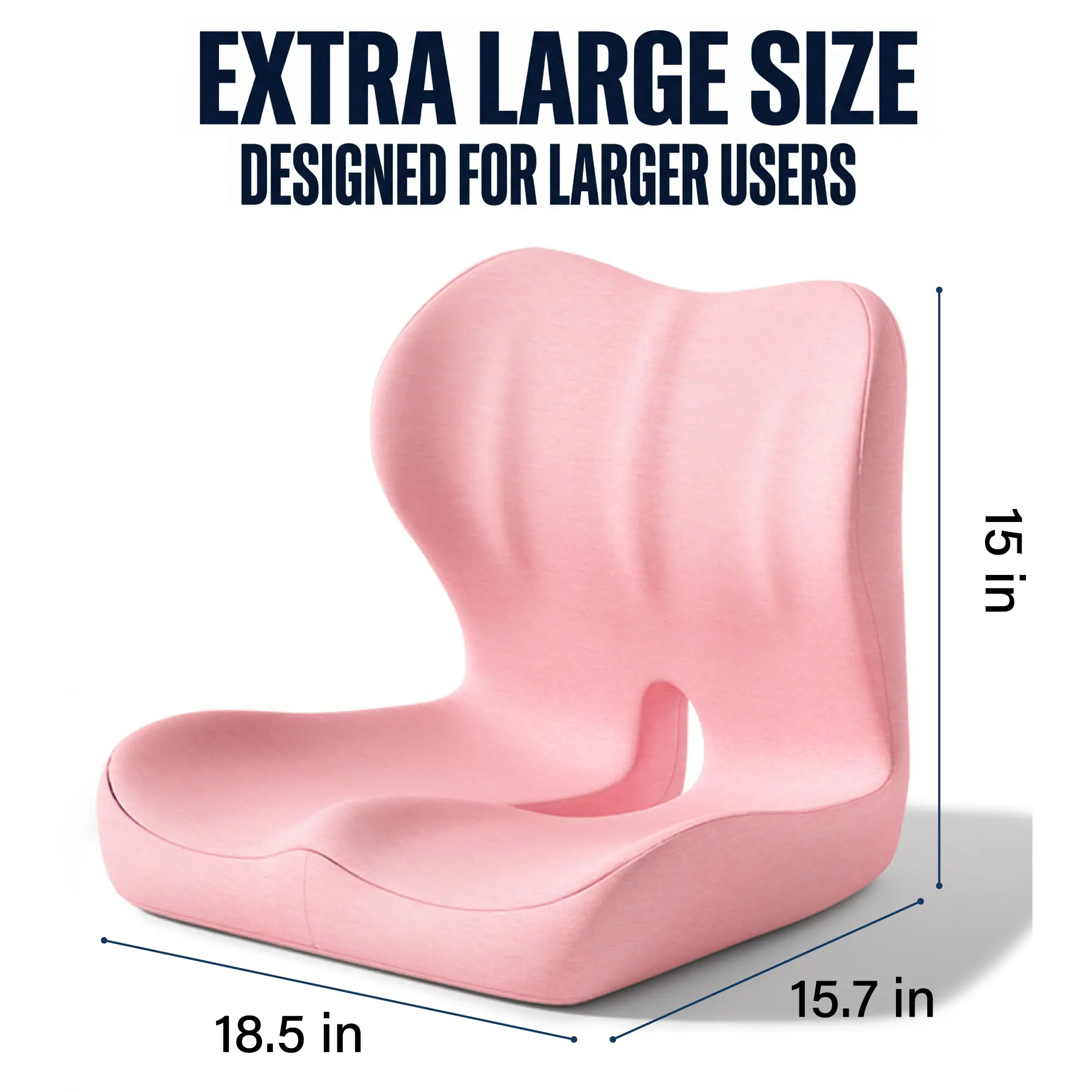 Pink Plus cushion with wide smooth backrest