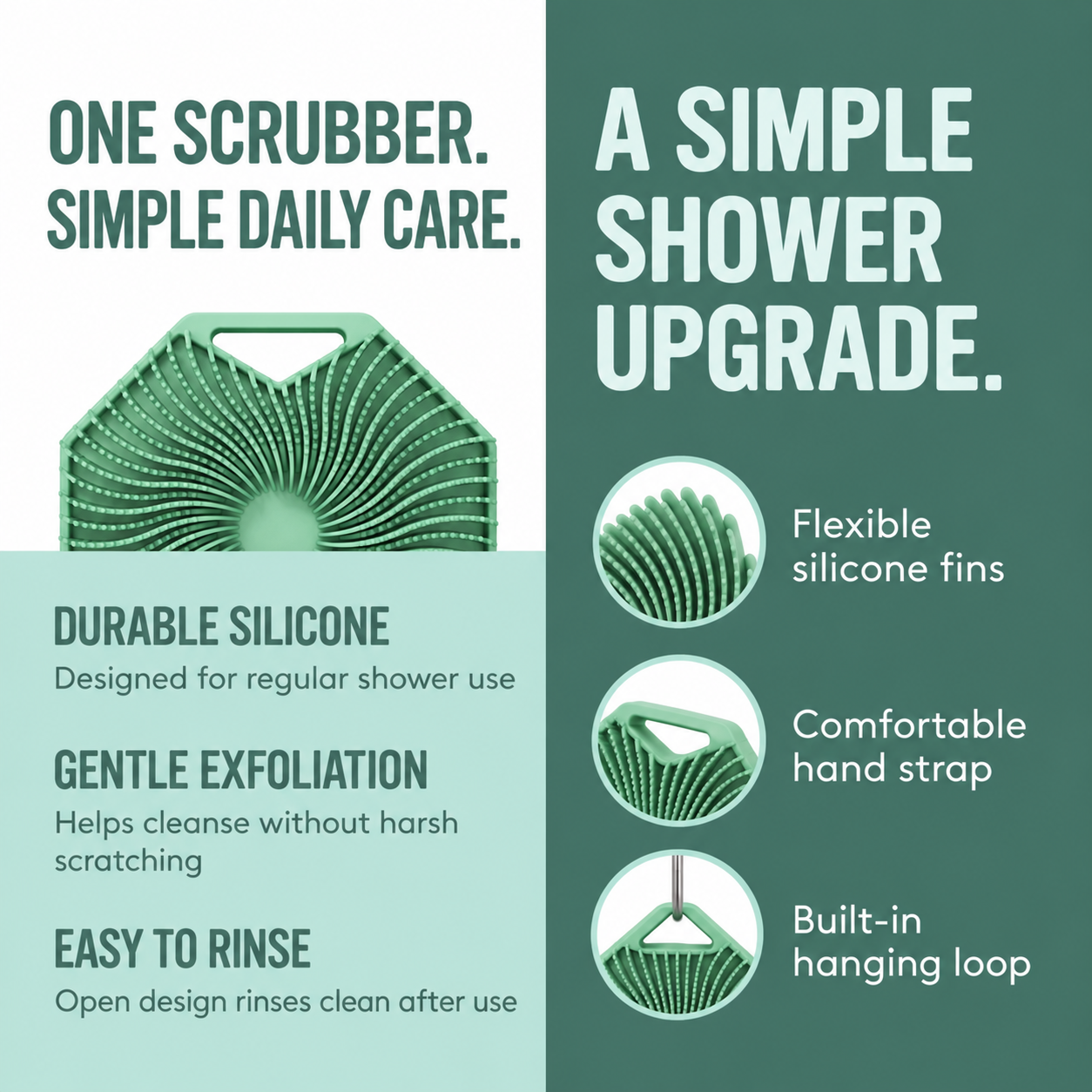 Silicone Body Scrubber for Sensitive Skin, Gentle Exfoliating Shower Brush for Dead Skin Removal and Daily Deep Cleansing, Body Care Tool for Men and Women