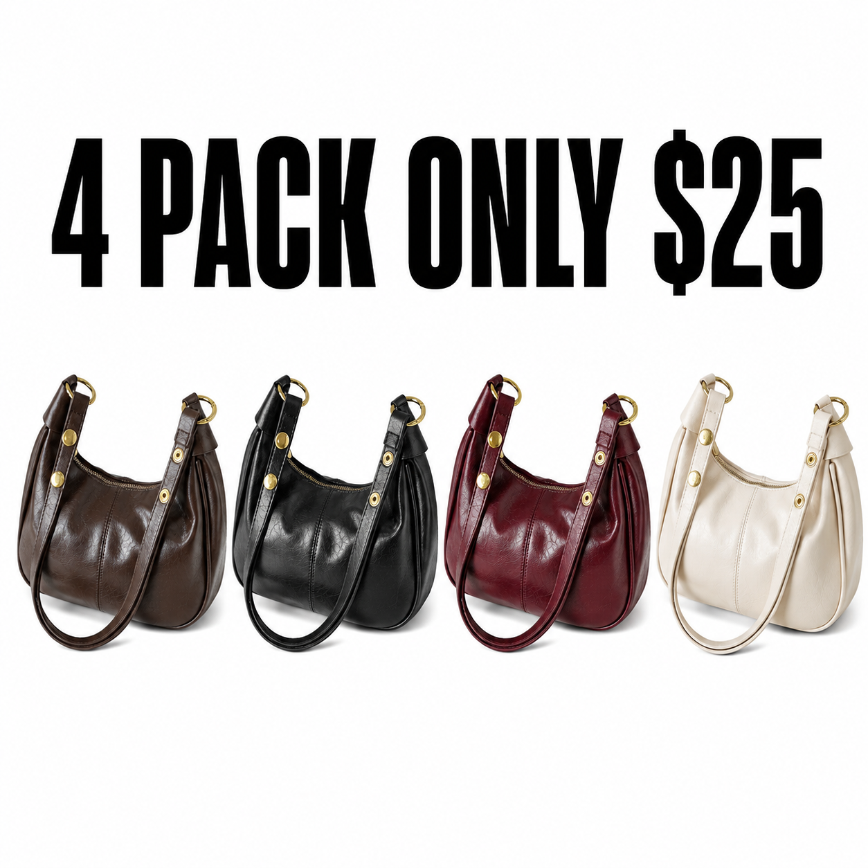 New Women's Simple Solid Color Zipper Shoulder Bag, Christmas Gift , Fashionable Versatile Underarm Bag, All-match Hobo Dumpling Bag for Daily Used