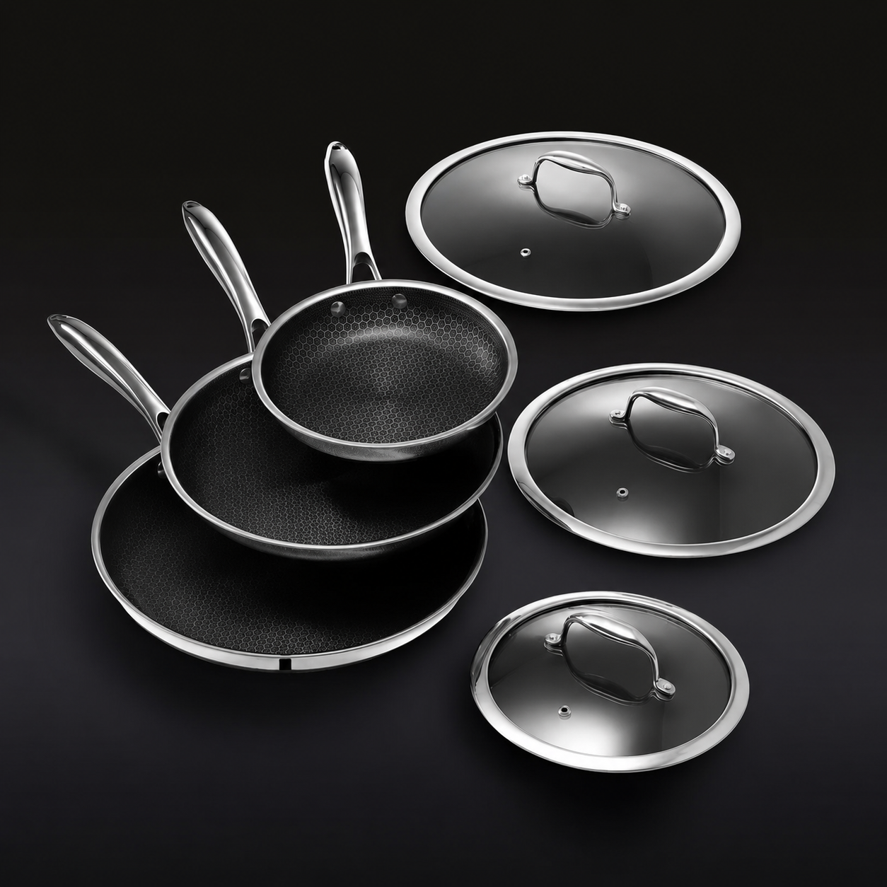 🔥Limited Time Offer: 6 Piece Hybrid Fry Pan Set with Lids Only $38