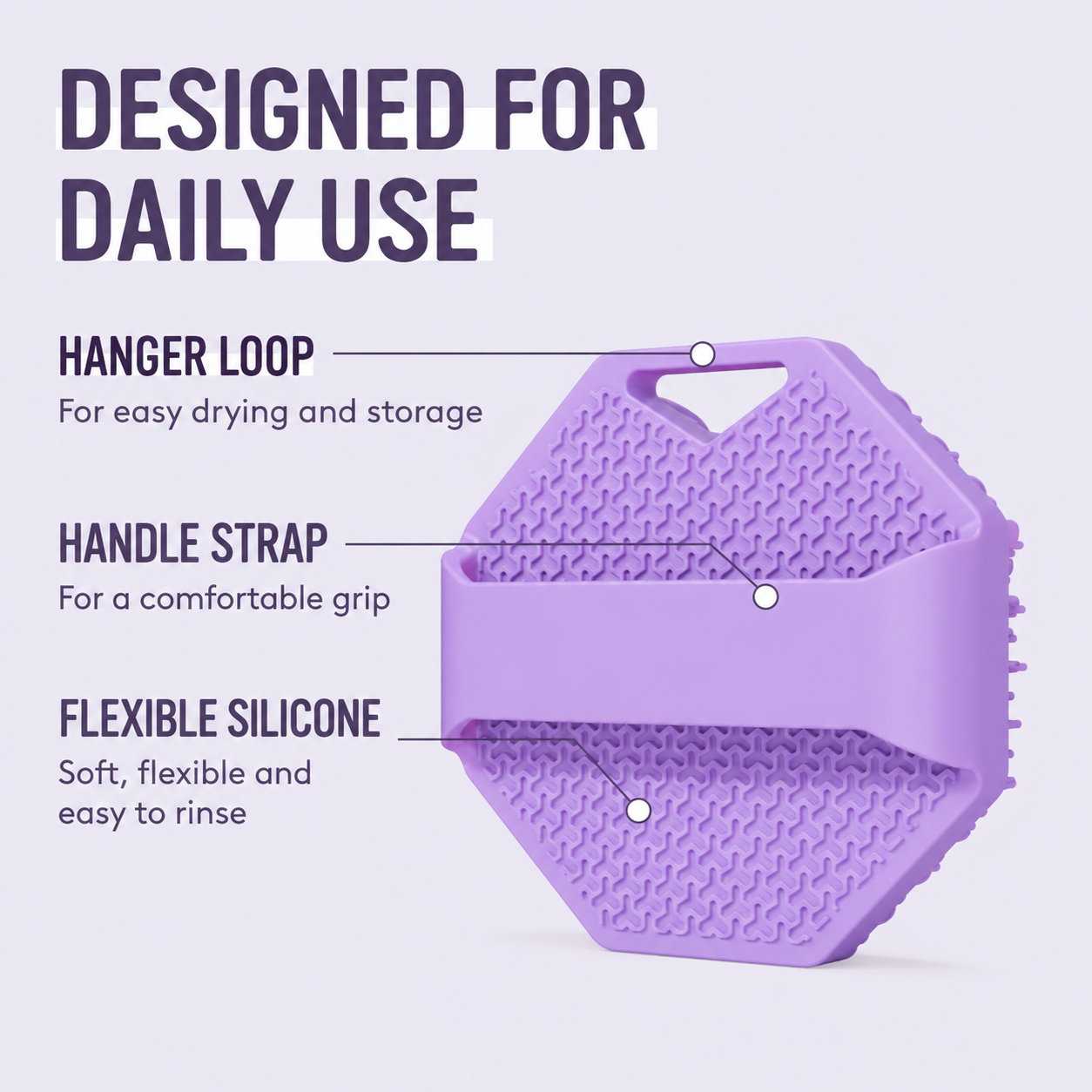 Silicone Body Scrubber for Sensitive Skin, Gentle Exfoliating Shower Brush for Dead Skin Removal and Daily Deep Cleansing, Body Care Tool for Men and Women