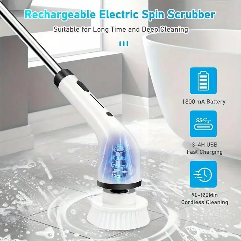 Cordless Electric Spin Scrubber with Extendable Handle product image 7