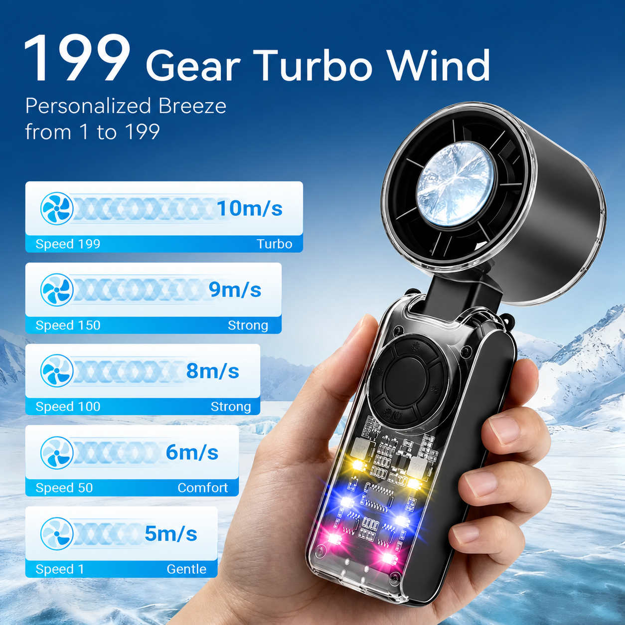 Rechargeable Portable Handheld Cooling Fan gallery image 5