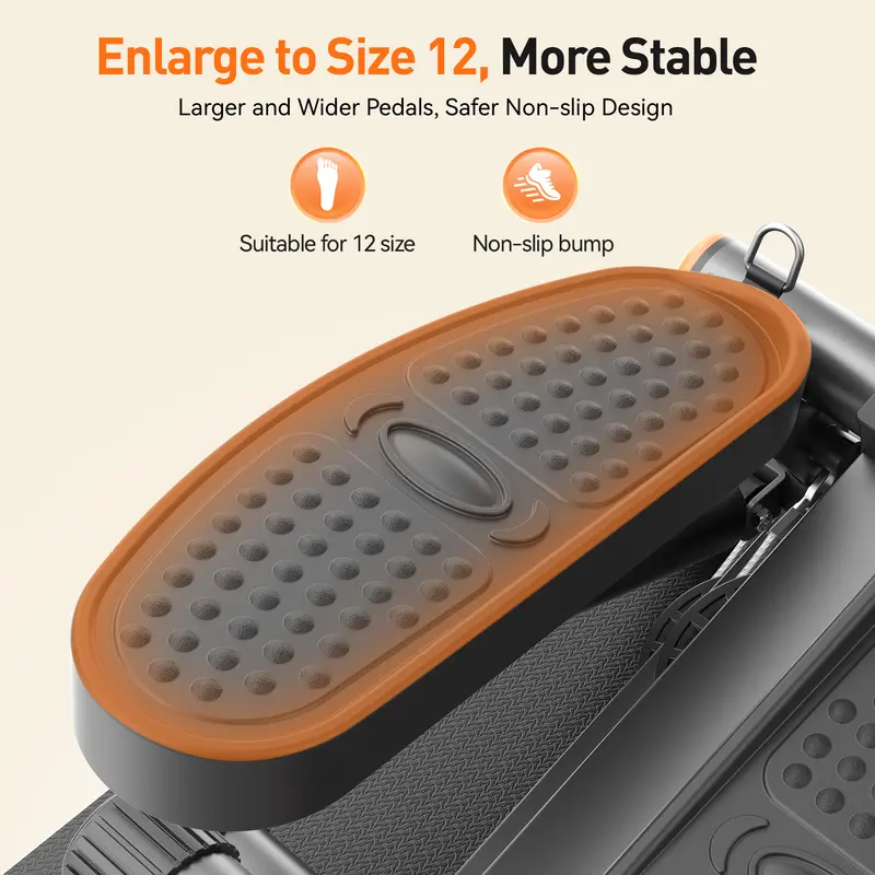 Compact Hydraulic Stair Stepper with Resistance Bands & LCD Monitor