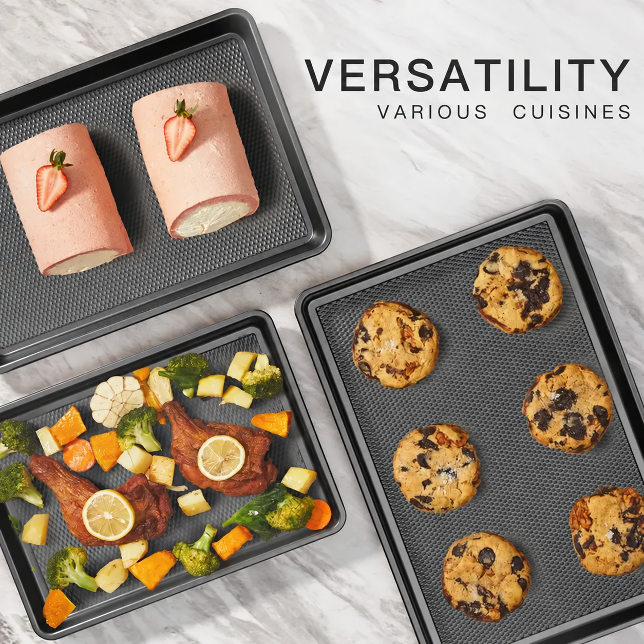 9-Piece Diamond-Texture Nonstick Bakeware Set product image 2