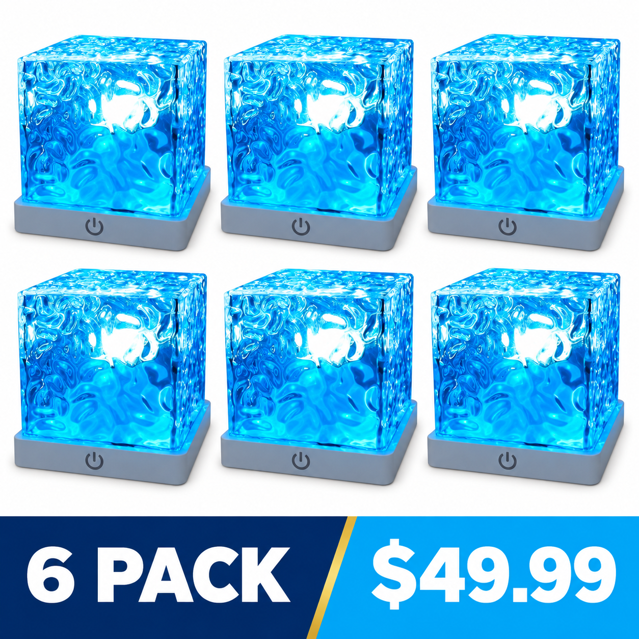Rechargeable 16-Color Ocean Wave Projector Light with Remote - 6 Pack - $49.99