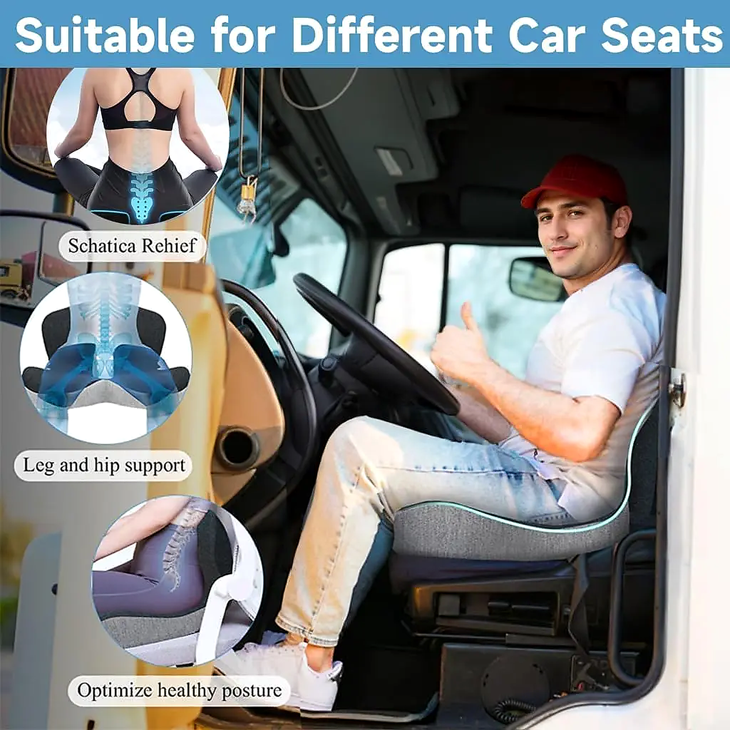 Seat cushion for office car and home seating