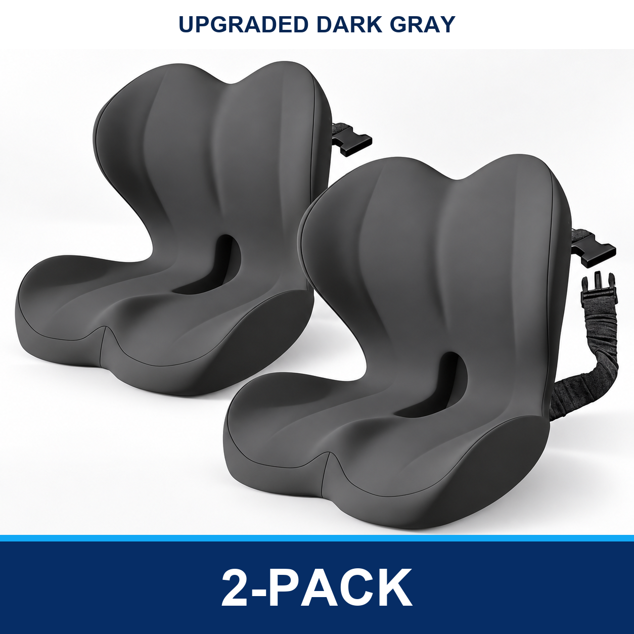 Upgraded Dark Gray 2-Pack seat cushion bundle