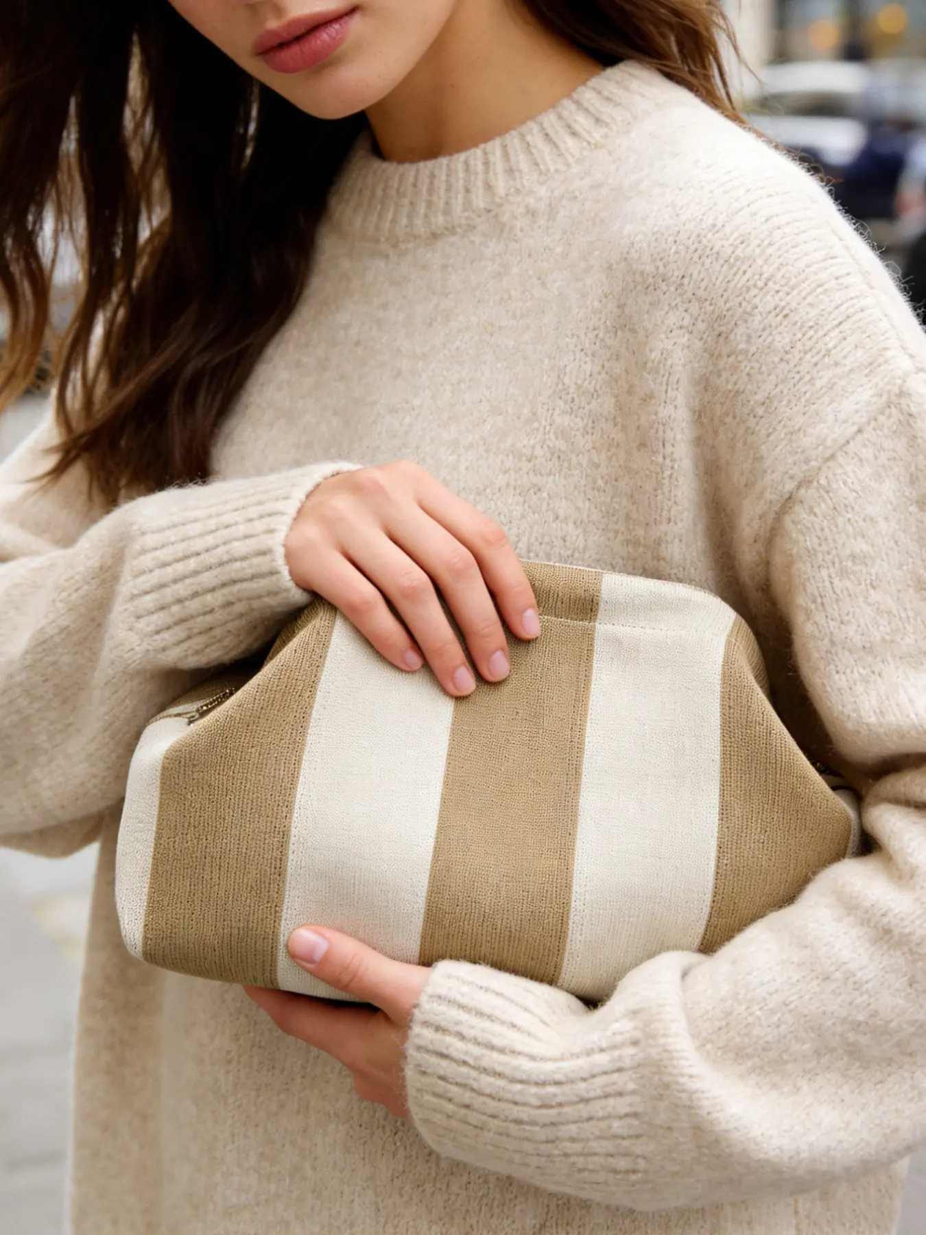 Women's Striped Cloud Handbag 9