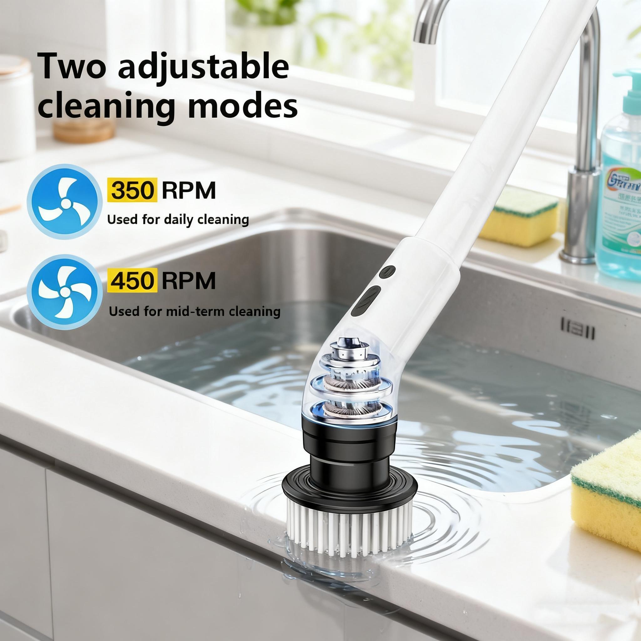 Cordless Electric Spin Scrubber with Extendable Handle detail 2