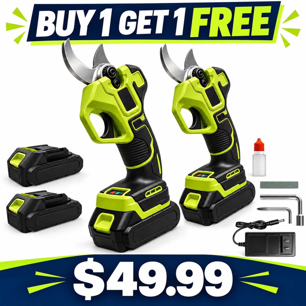 Cordless Electric Pruning Shears buy one get one free offer - $49.99