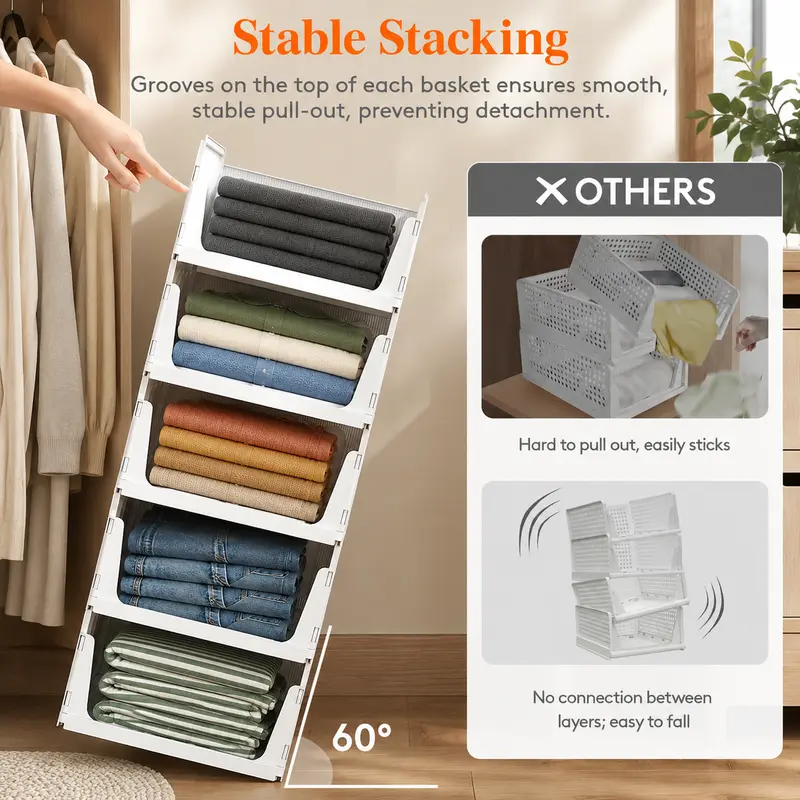 Stackable Closet Organizer Bins – Space-Saving Multipurpose Storage Set product image 6