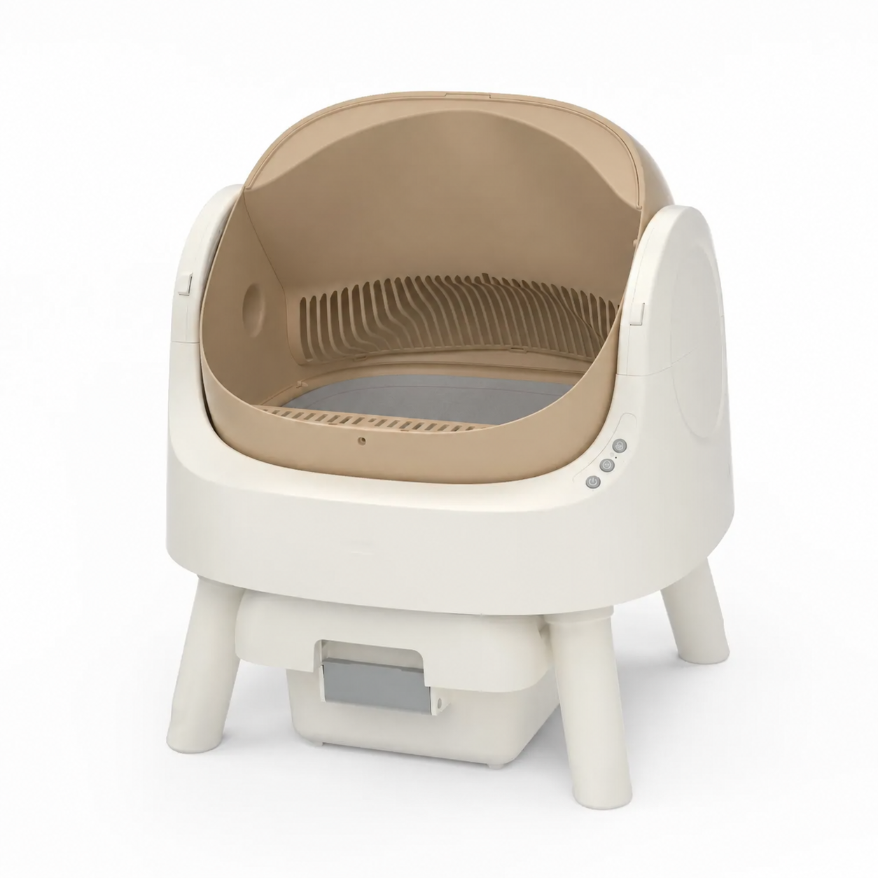 Open-Top Automatic Self-Cleaning Cat Litter Box - Brown - original color, branding removed