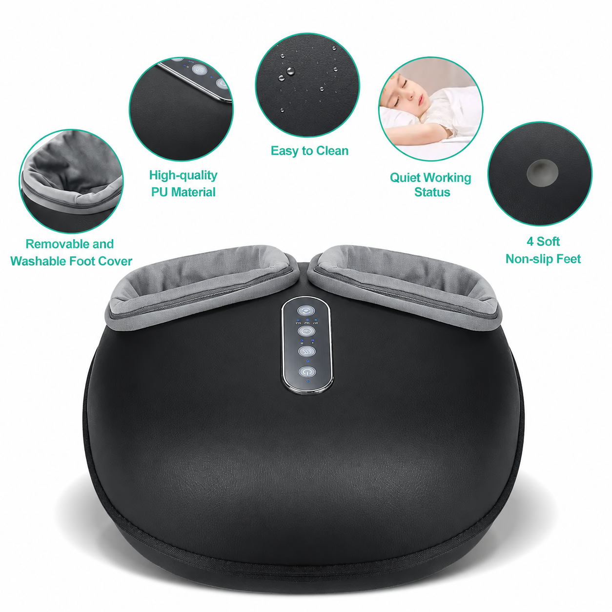 Removable washable covers and easy-clean exterior