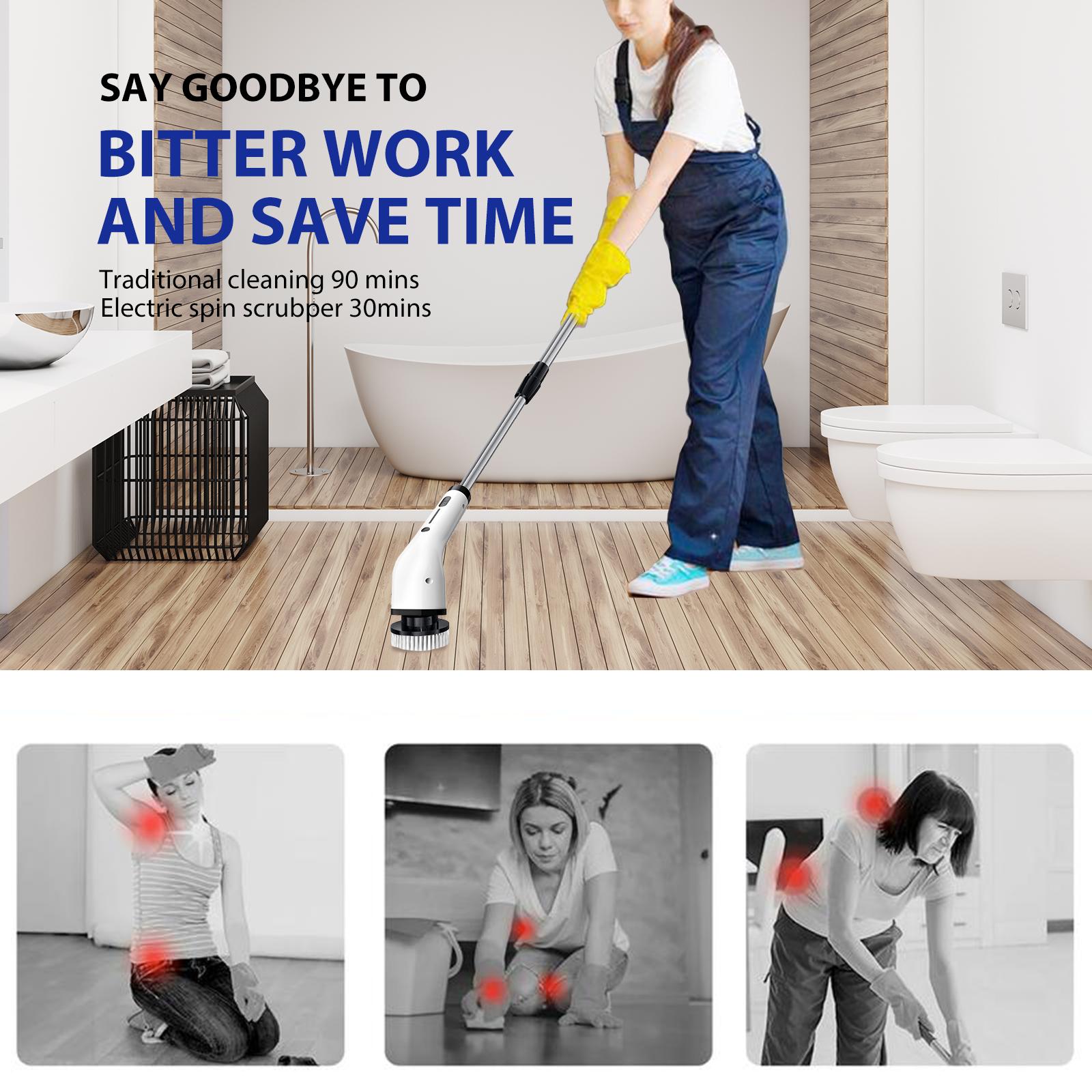 Cordless Electric Spin Scrubber with Extendable Handle detail 3
