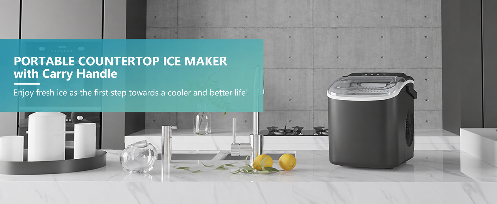 Countertop ice maker features and controls