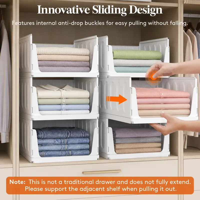 Stackable Closet Organizer Bins – Space-Saving Multipurpose Storage Set detail 1