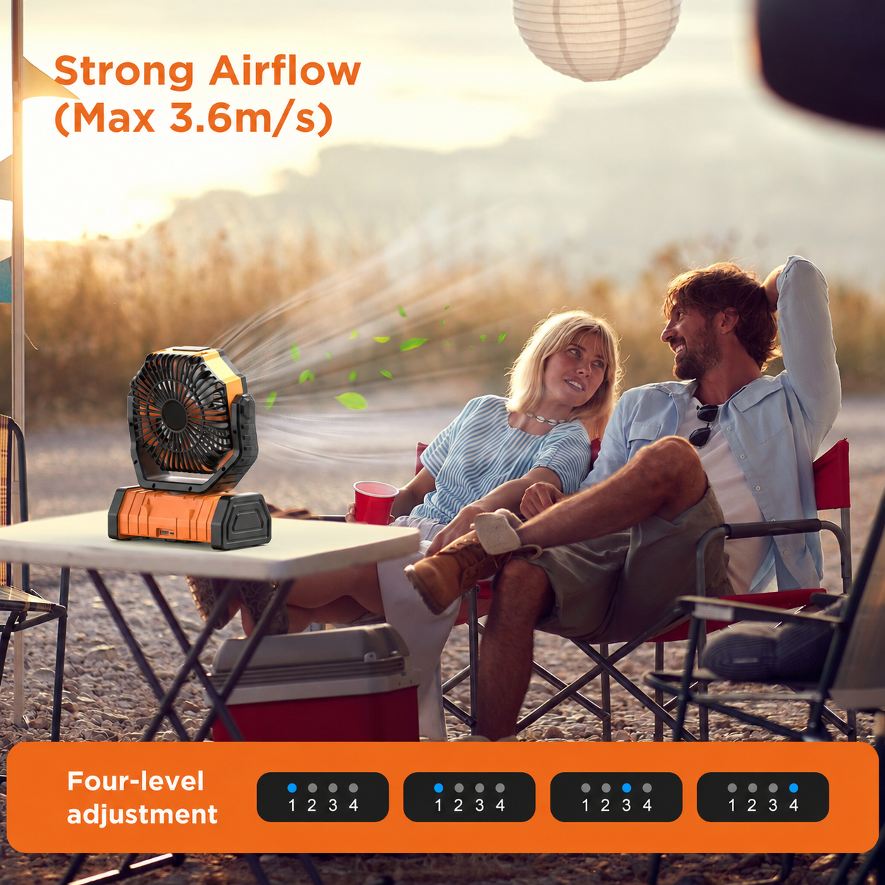 20000mAh Rechargeable Camping Fan with LED Light & Oscillation feature image 1