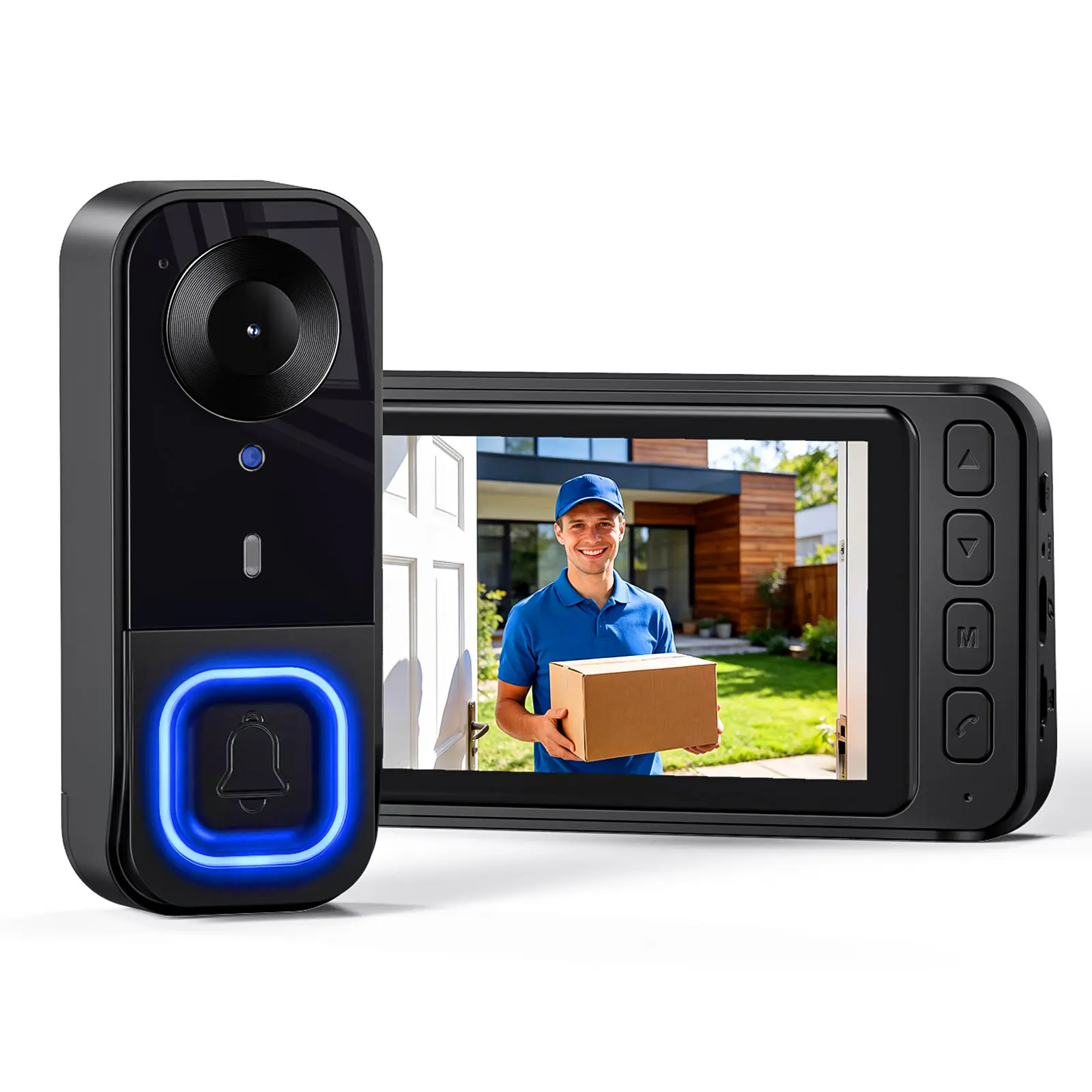 Wireless doorbell camera with indoor monitor