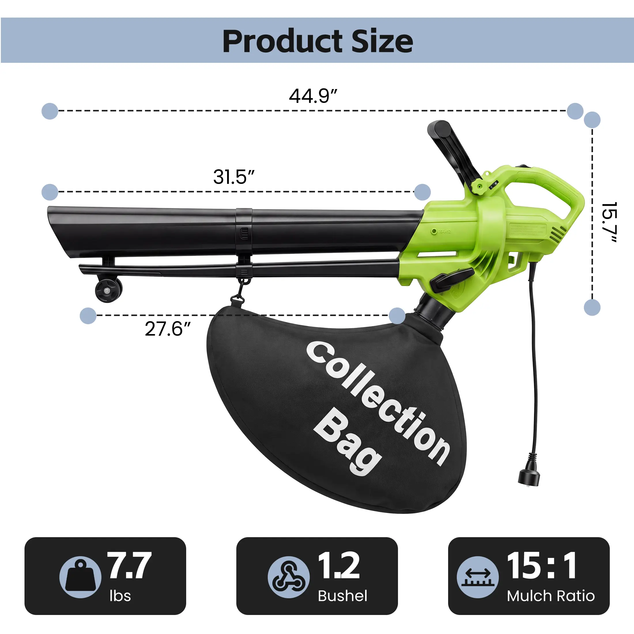 3-in-1 Electric Leaf Blower Vacuum Mulcher product image 7