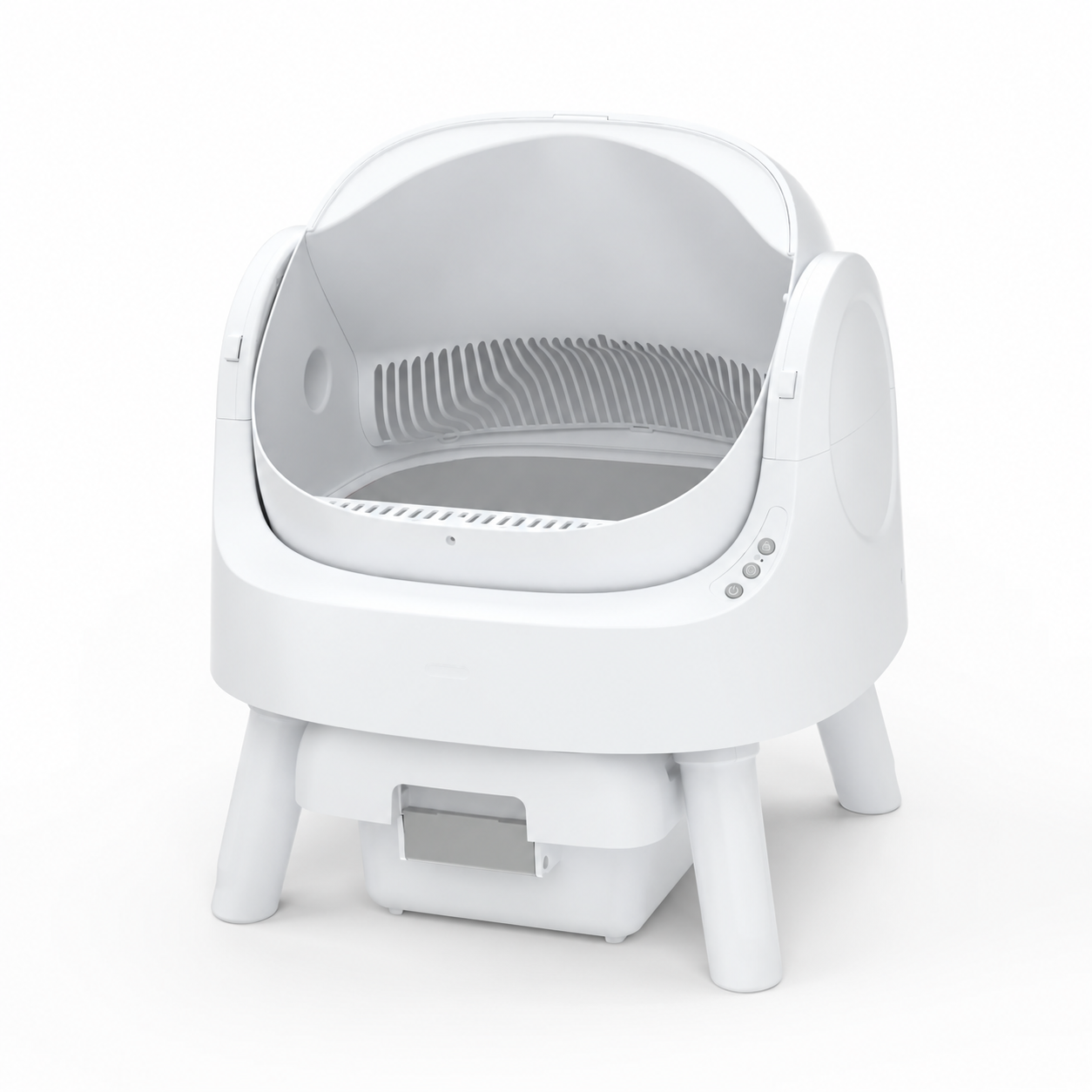 Open-Top Automatic Self-Cleaning Cat Litter Box - White - original color, branding removed