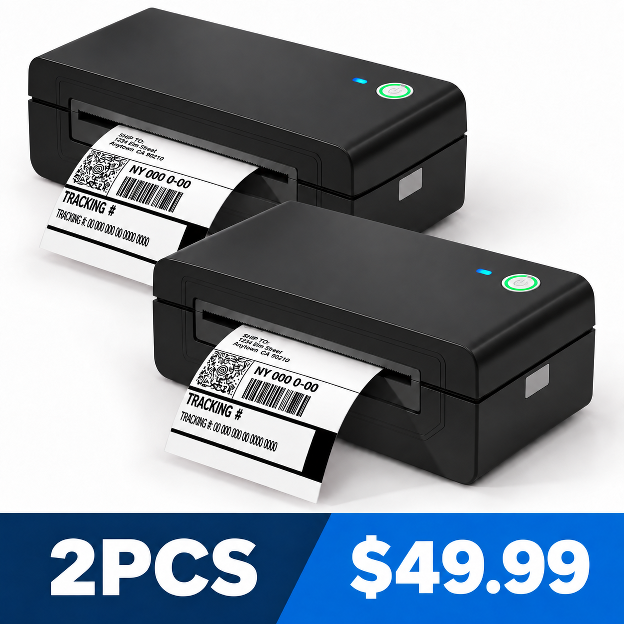 Black thermal label printer 2PCS offer $49.99